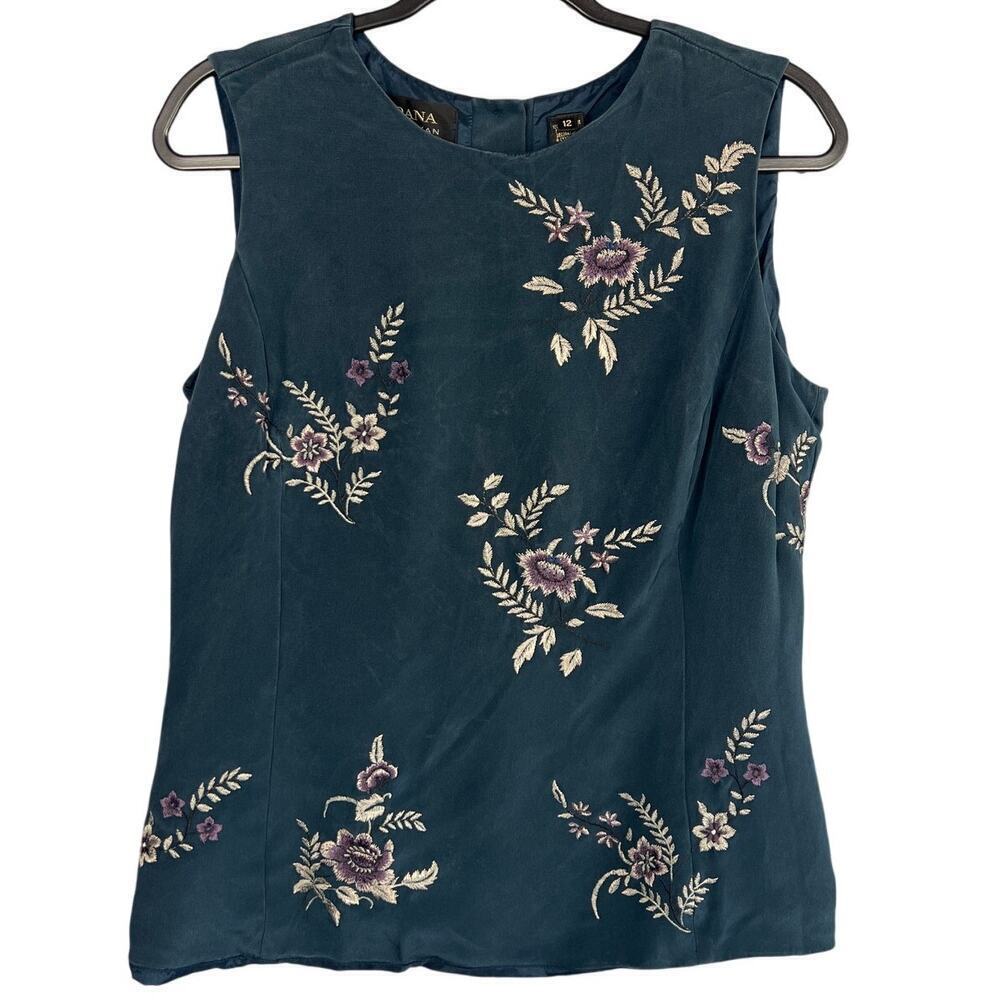 Dana Bachman 100% Silk Embroidered Tank Size 12